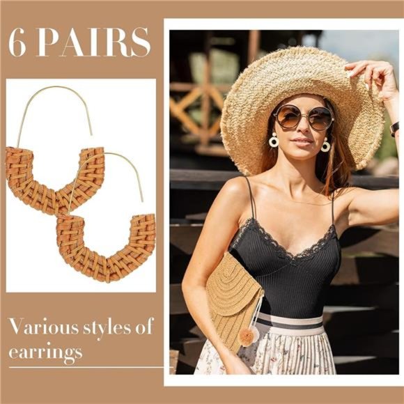 Women Boho Style Crossbody Handbag  + Matching 6 Pairs Earrings - Picture 5 of 8